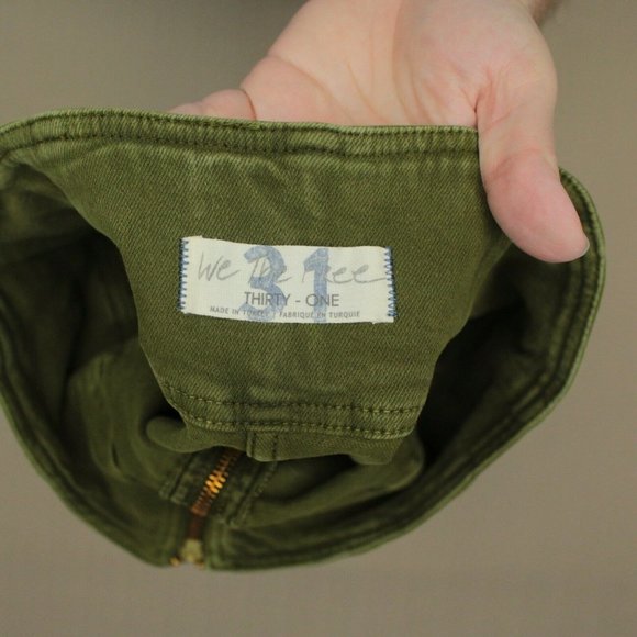 Free People We The Free Virgo Mini Skirt Women's Size 31 Cadet Green Denim NWT - Picture 3 of 6
